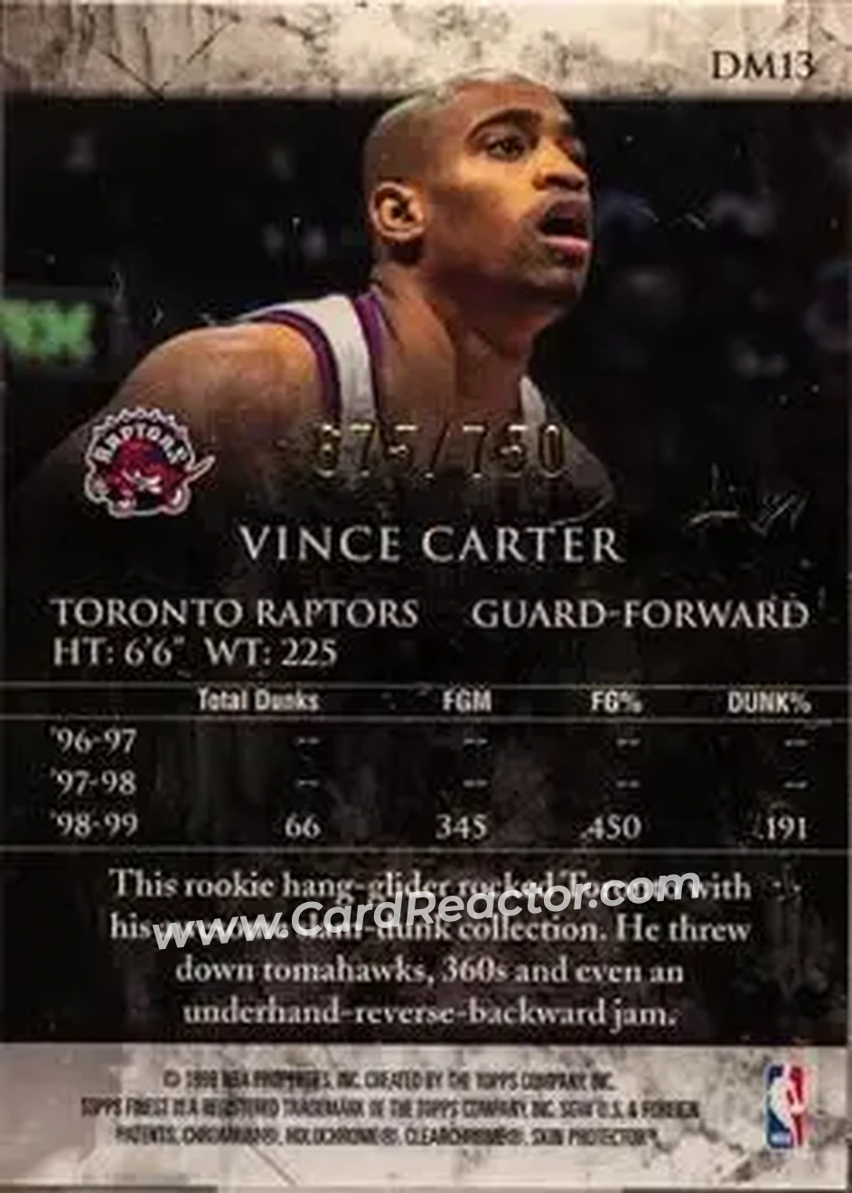 Back of Vince Carter