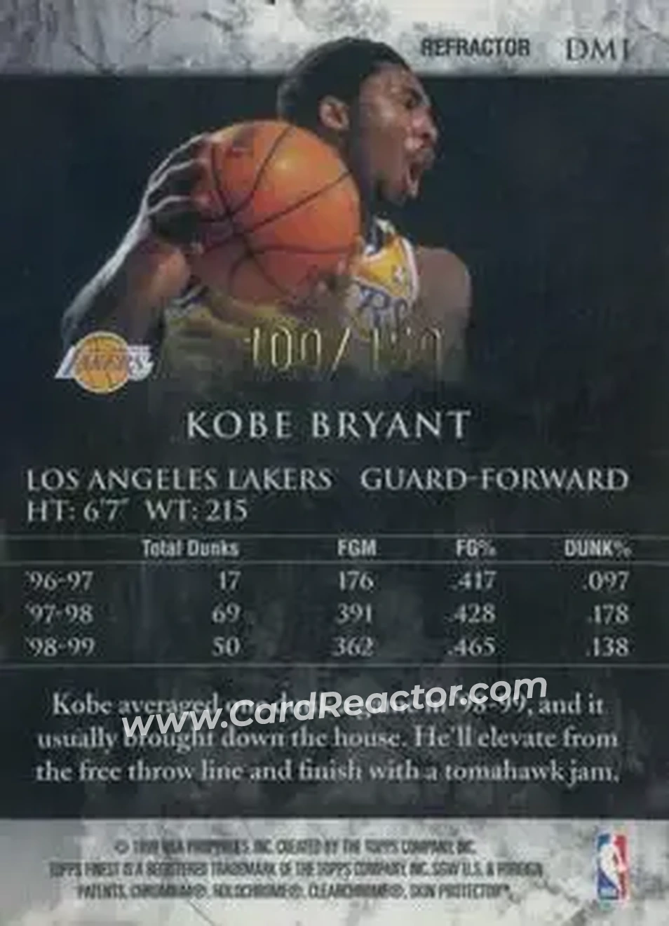 Back of Kobe Bryant