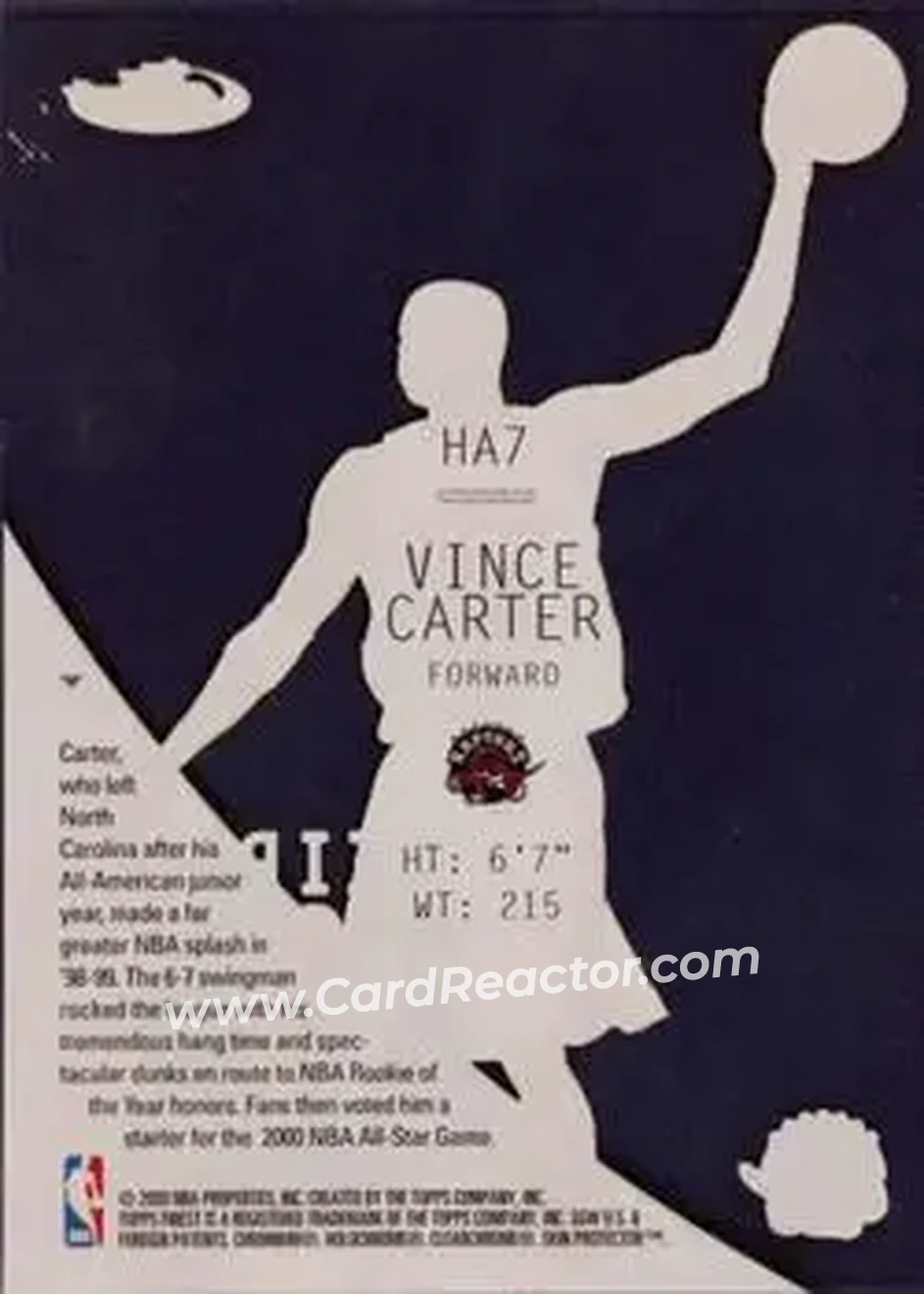 Back of Vince Carter