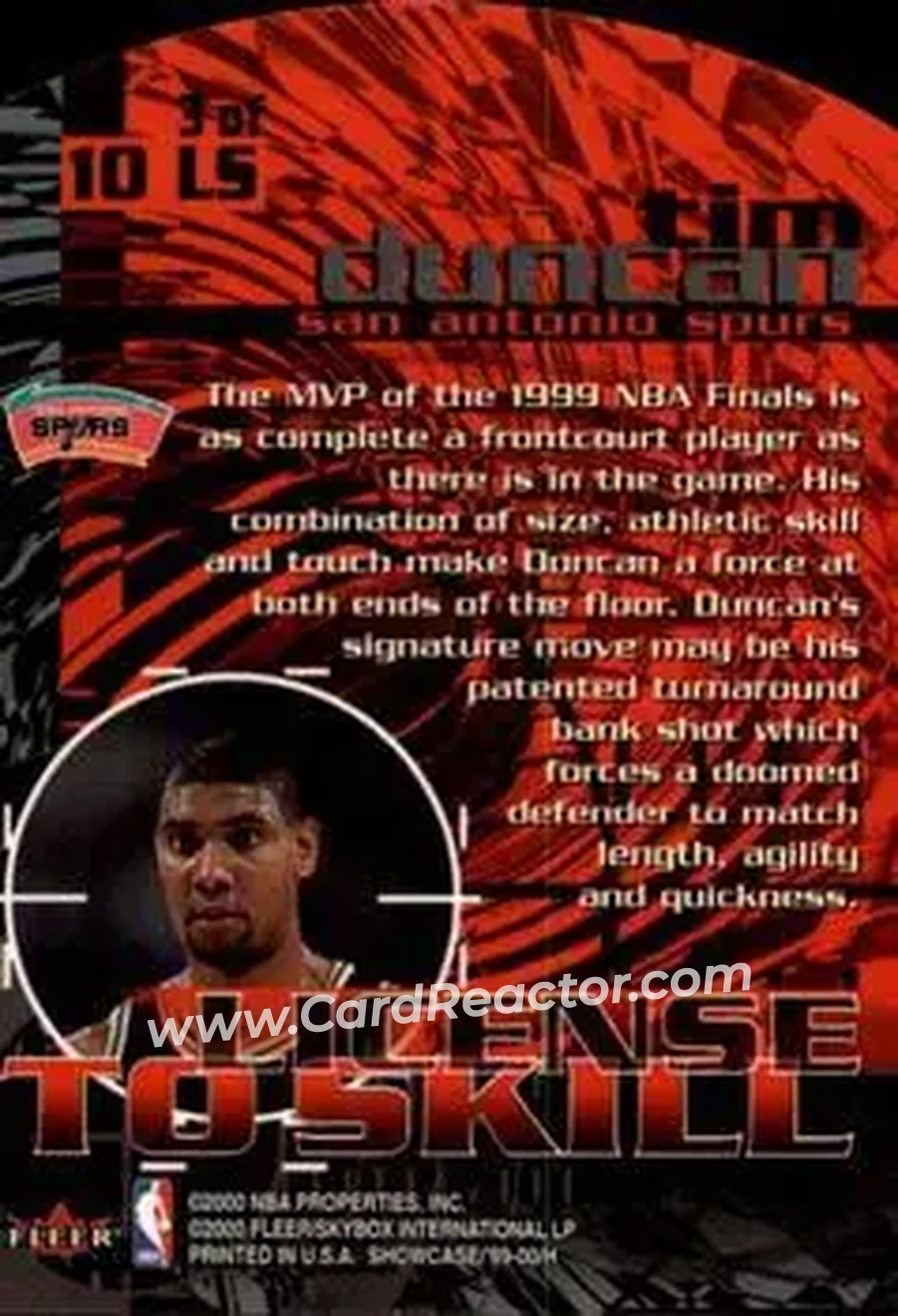 Back of Tim Duncan