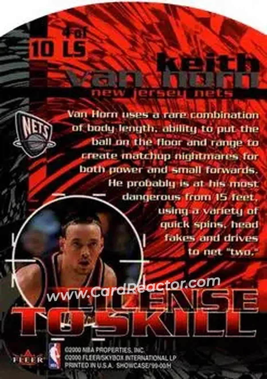 Back of Keith Van Horn
