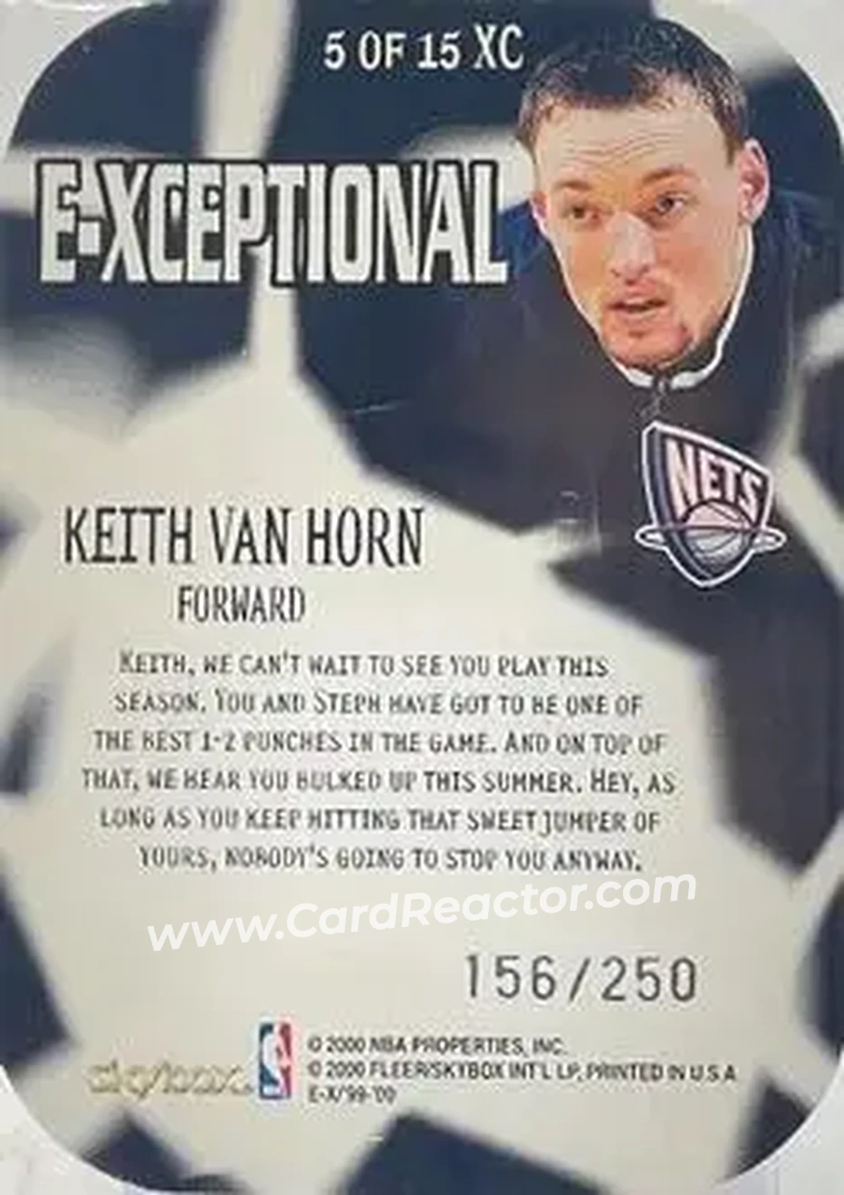 Back of Keith Van Horn