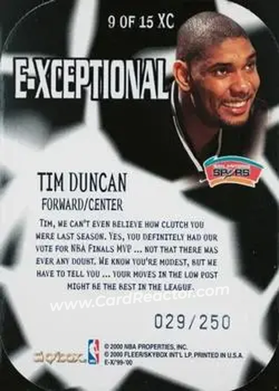 Back of Tim Duncan