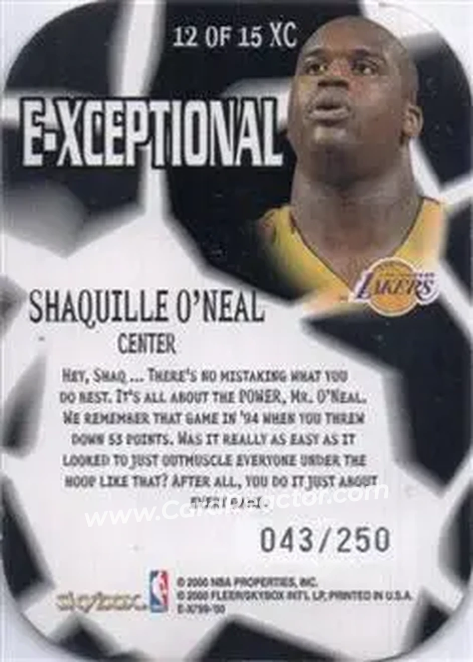 Back of Shaquille O'Neal