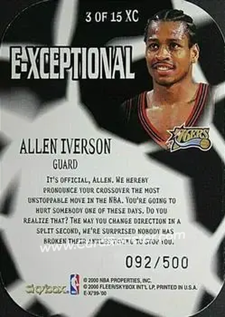 Back of Allen Iverson