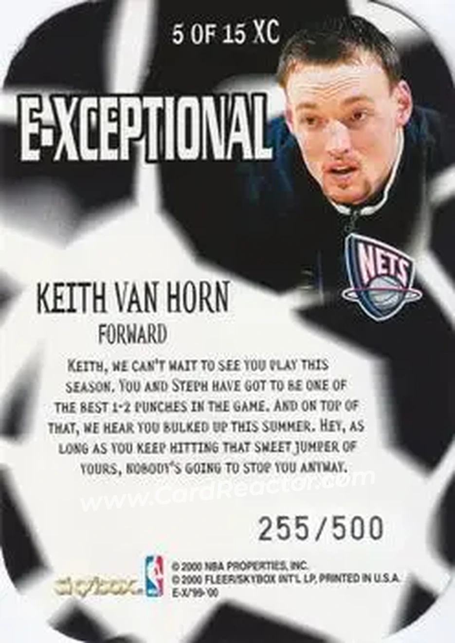 Back of Keith Van Horn