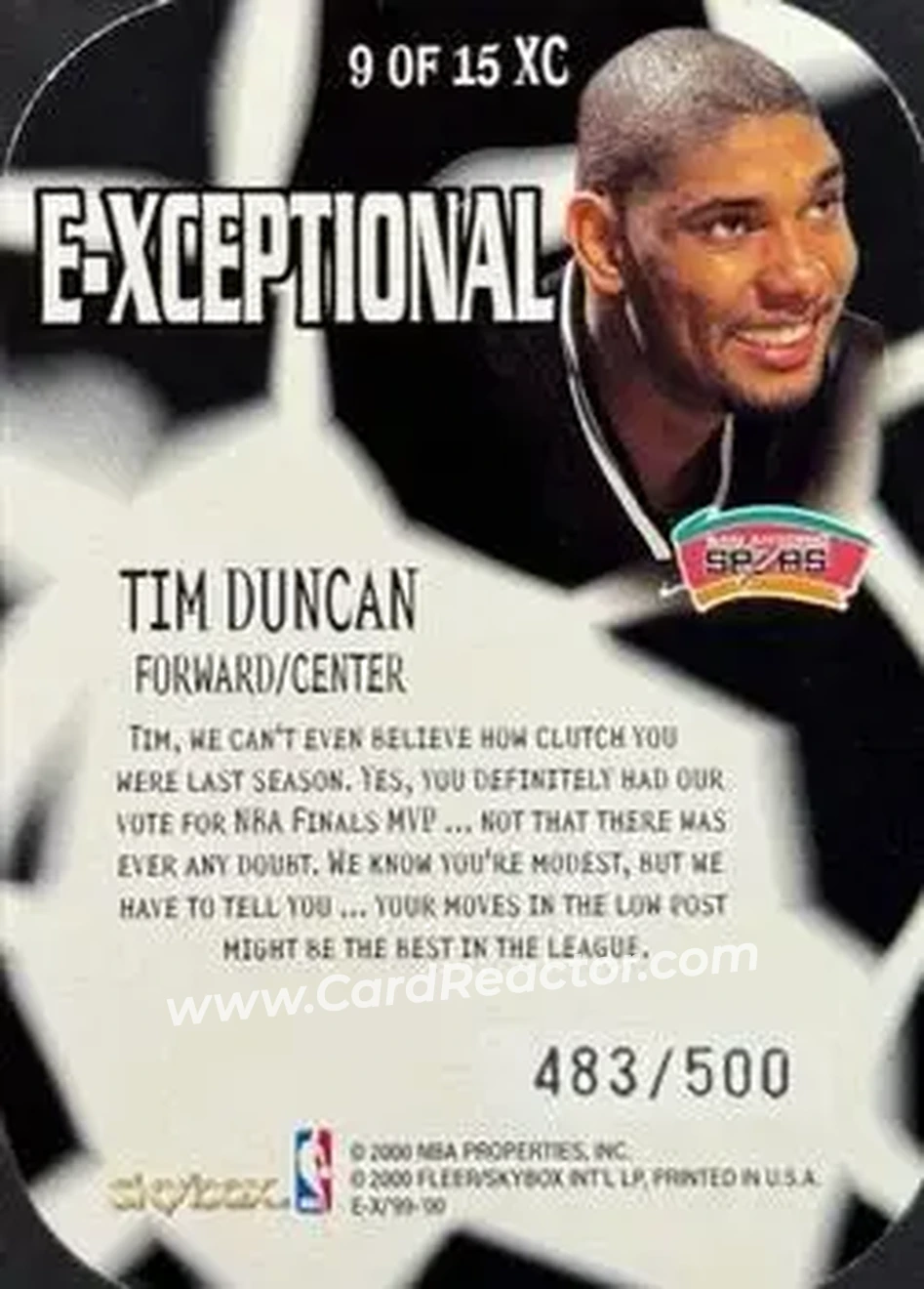 Back of Tim Duncan