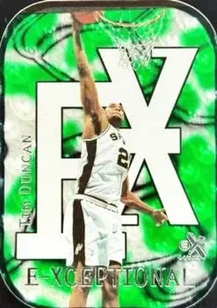 1999-00 E-X #9XC E-Xceptional Green Tim Duncan