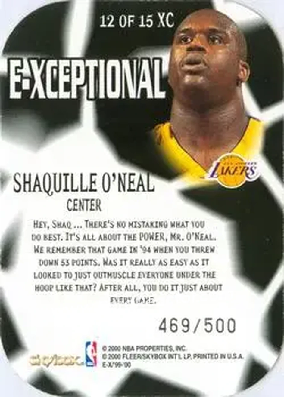 Back of Shaquille O'Neal
