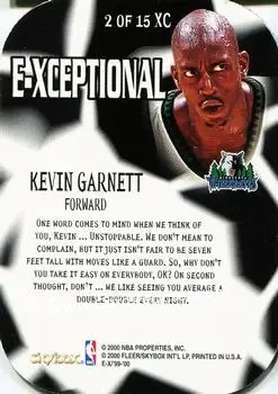Back of Kevin Garnett
