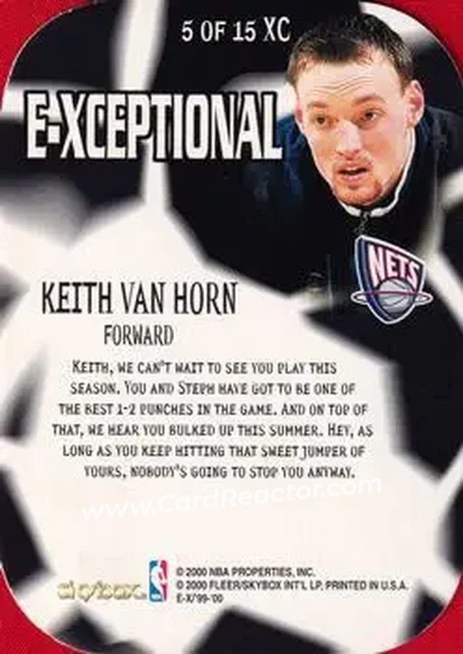 Back of Keith Van Horn