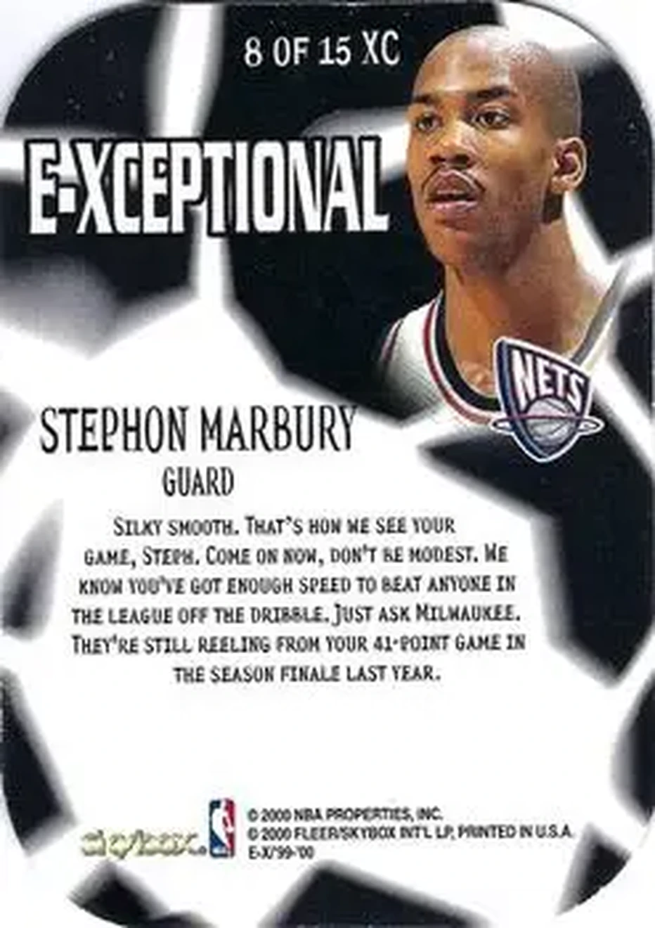 Back of Stephon Marbury