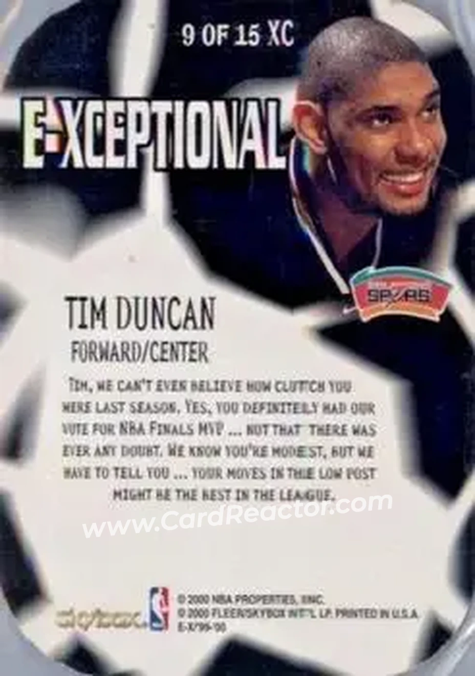 Back of Tim Duncan