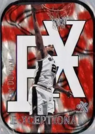 1999-00 E-X #9XC E-Xceptional Red Tim Duncan