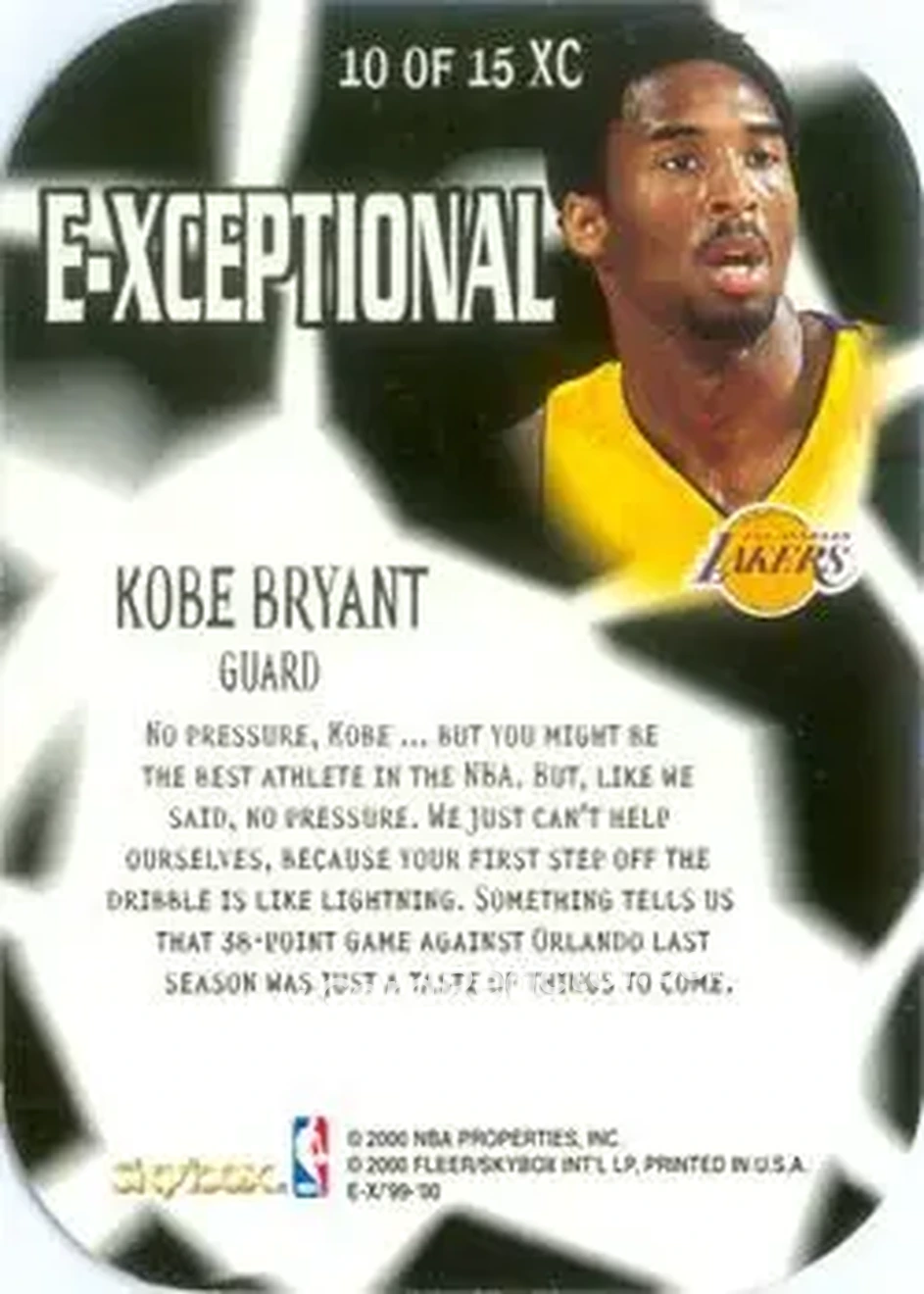 Back of Kobe Bryant