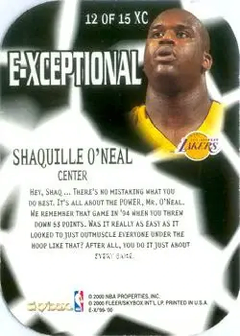 Back of Shaquille O'Neal