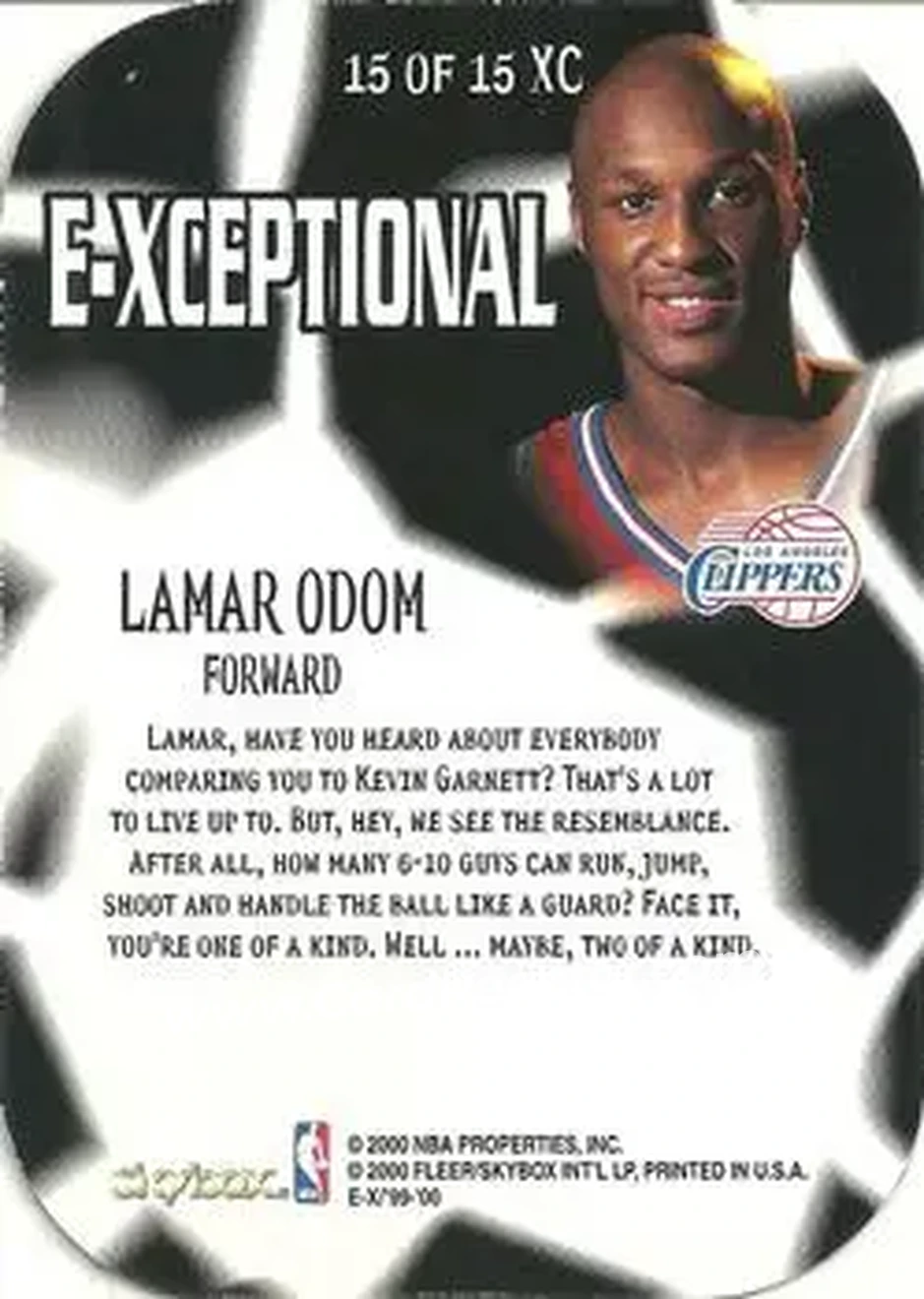 Back of Lamar Odom