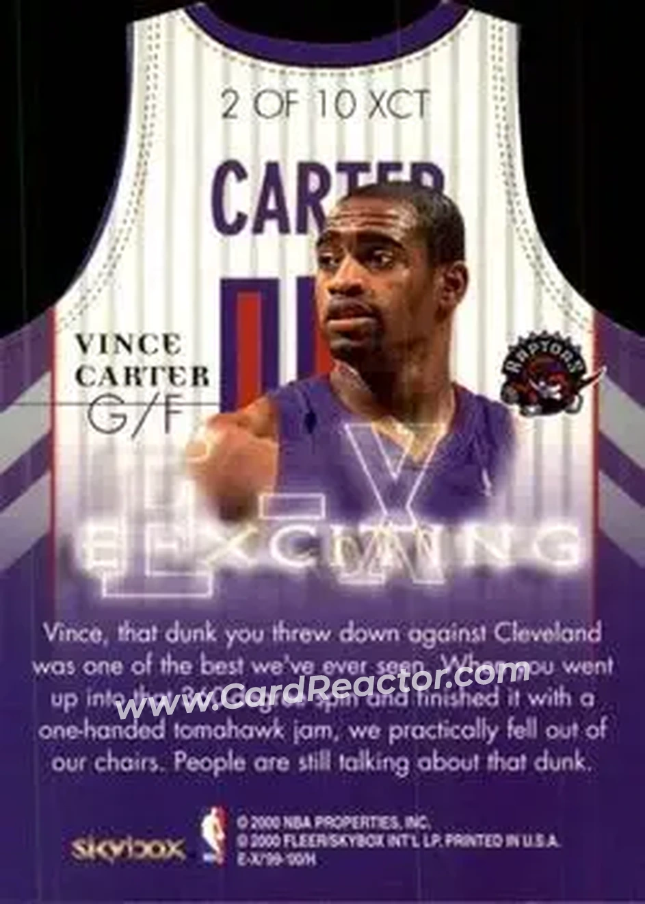Back of Vince Carter