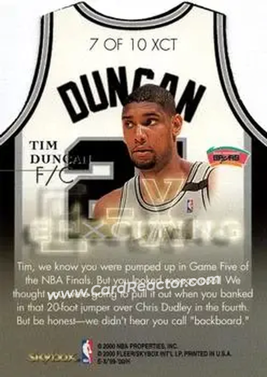 Back of Tim Duncan