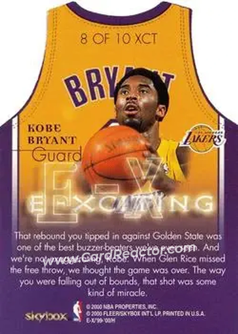 Back of Kobe Bryant