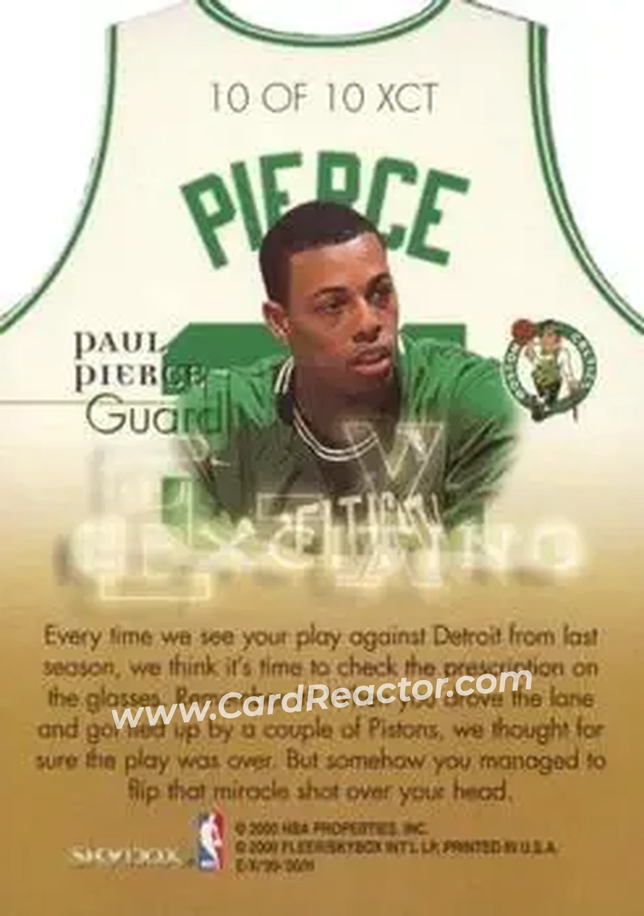 Back of Paul Pierce