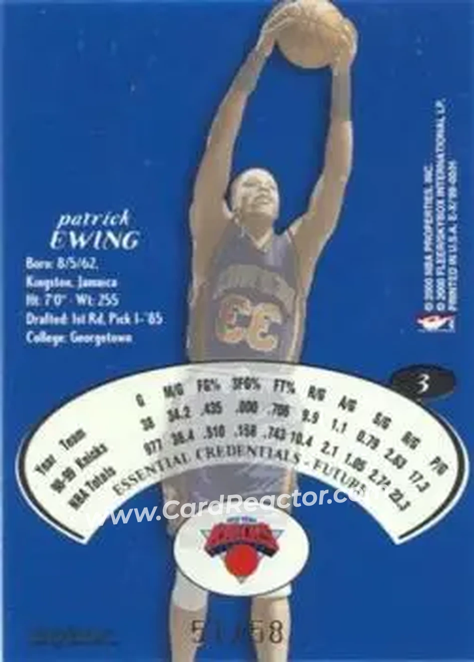 Back of Patrick Ewing