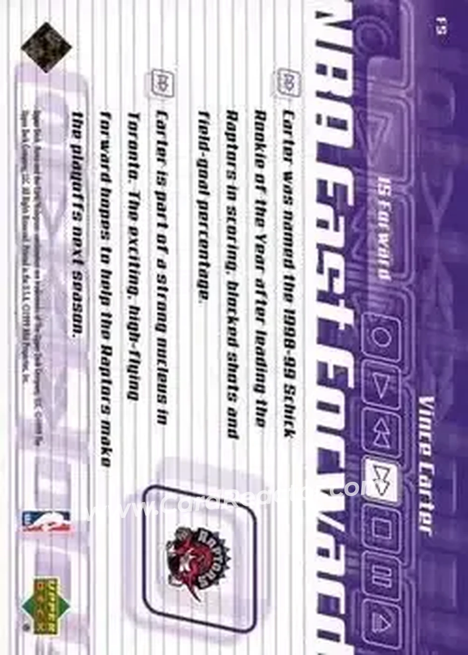Back of Vince Carter