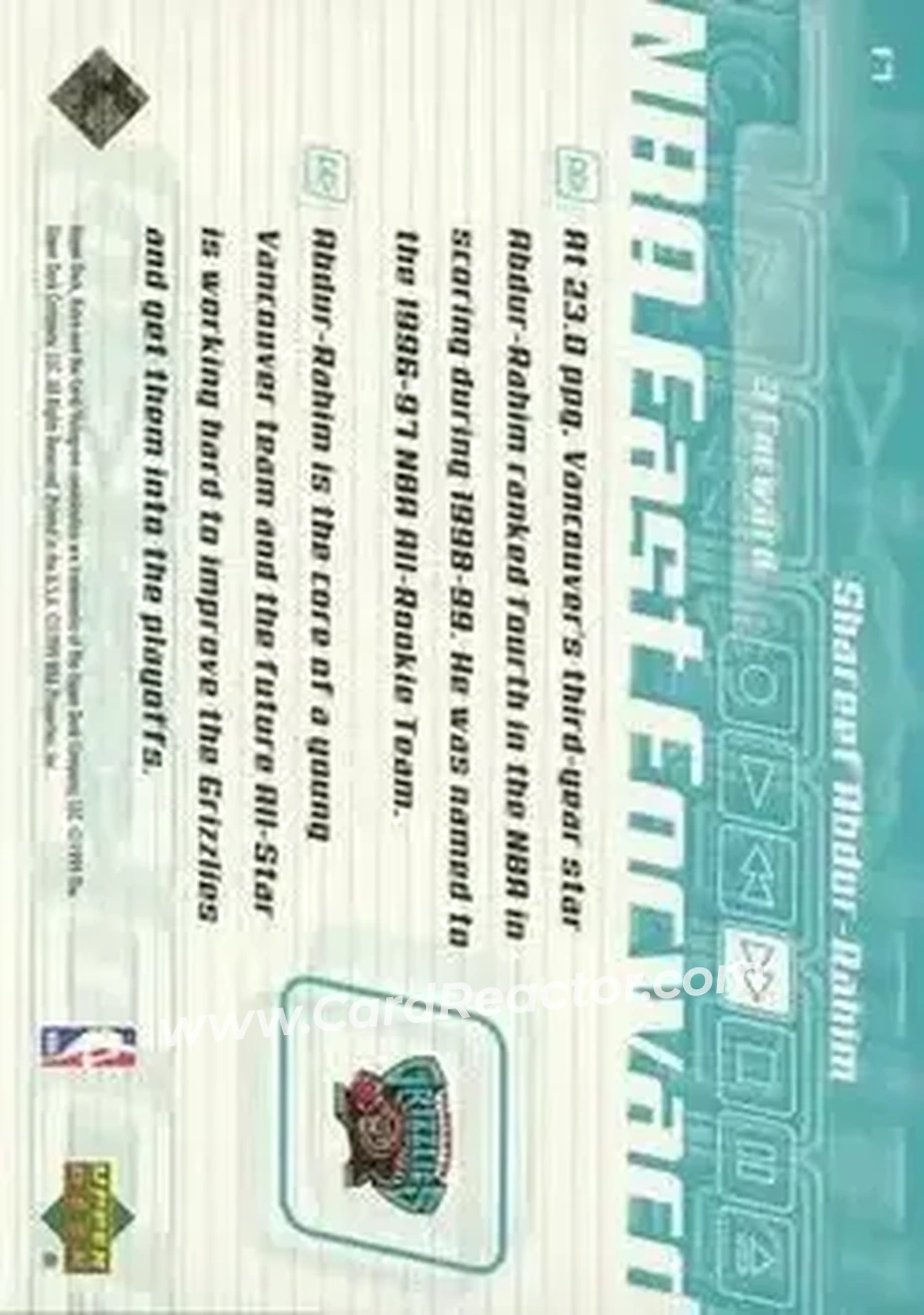 Back of Shareef Abdur-Rahim