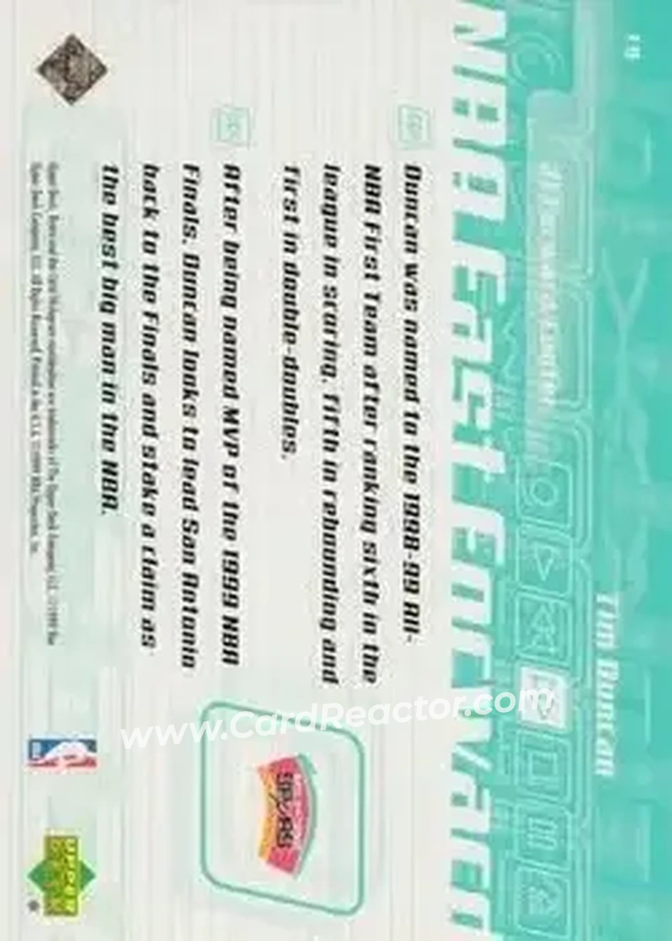 Back of Tim Duncan