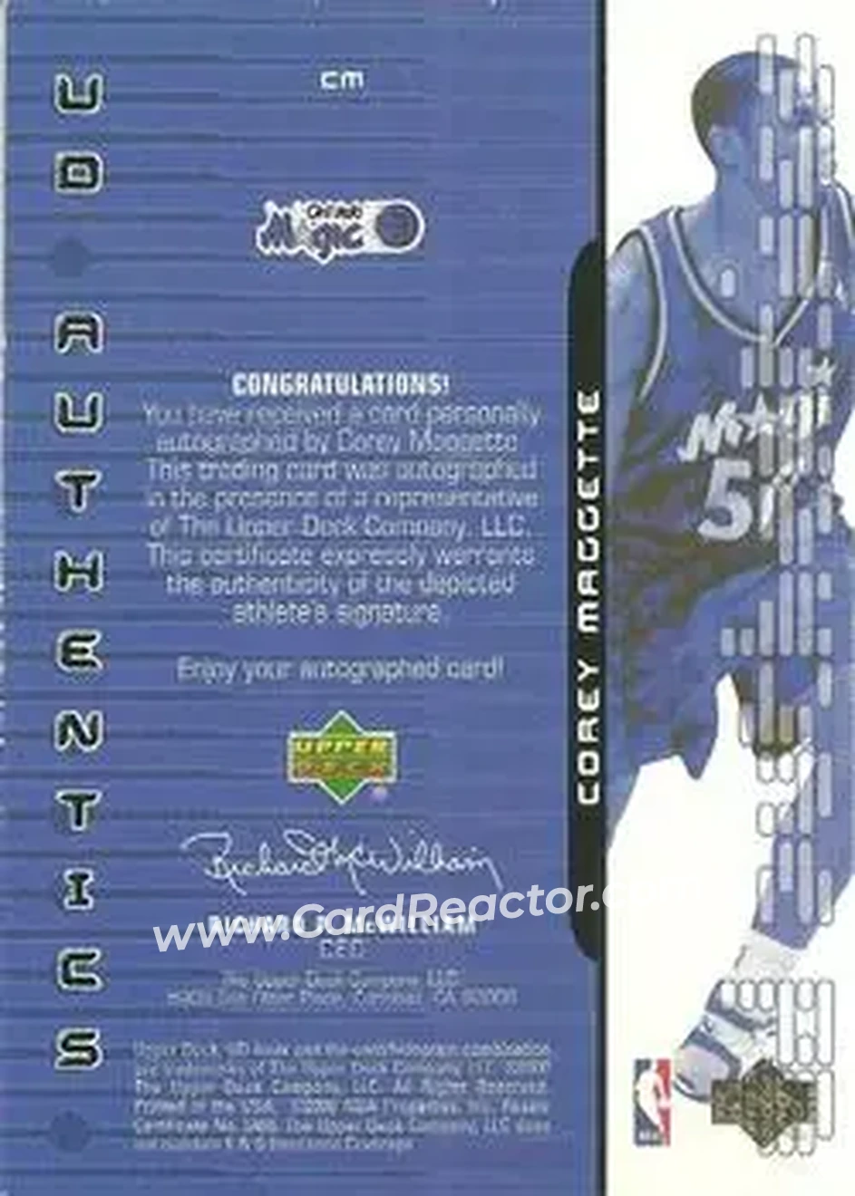 Back of Corey Maggette