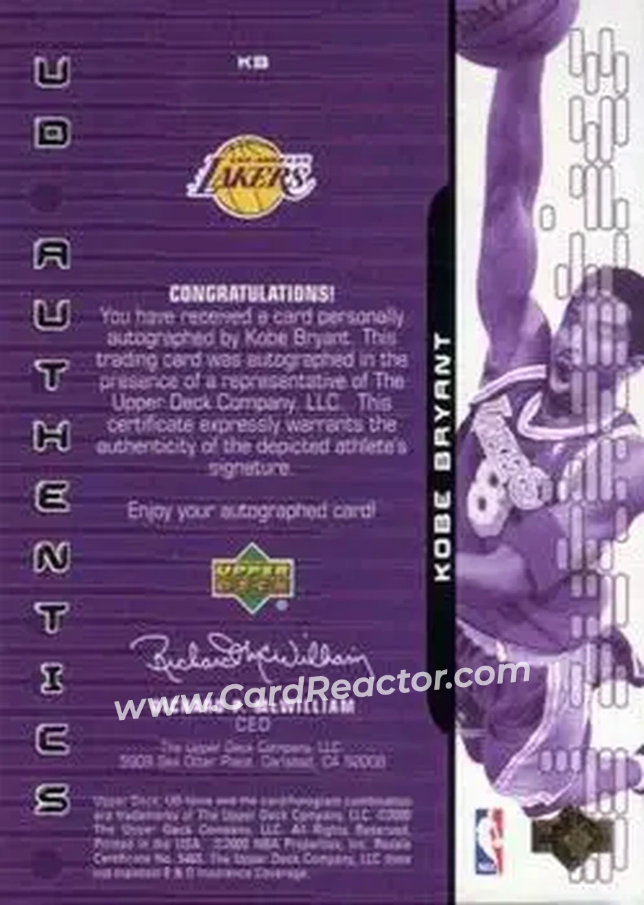 Back of Kobe Bryant