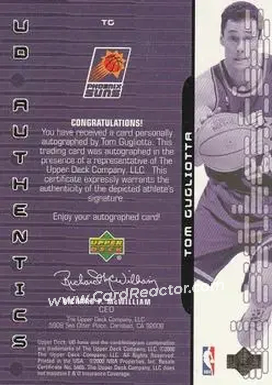 Back of Tom Gugliotta