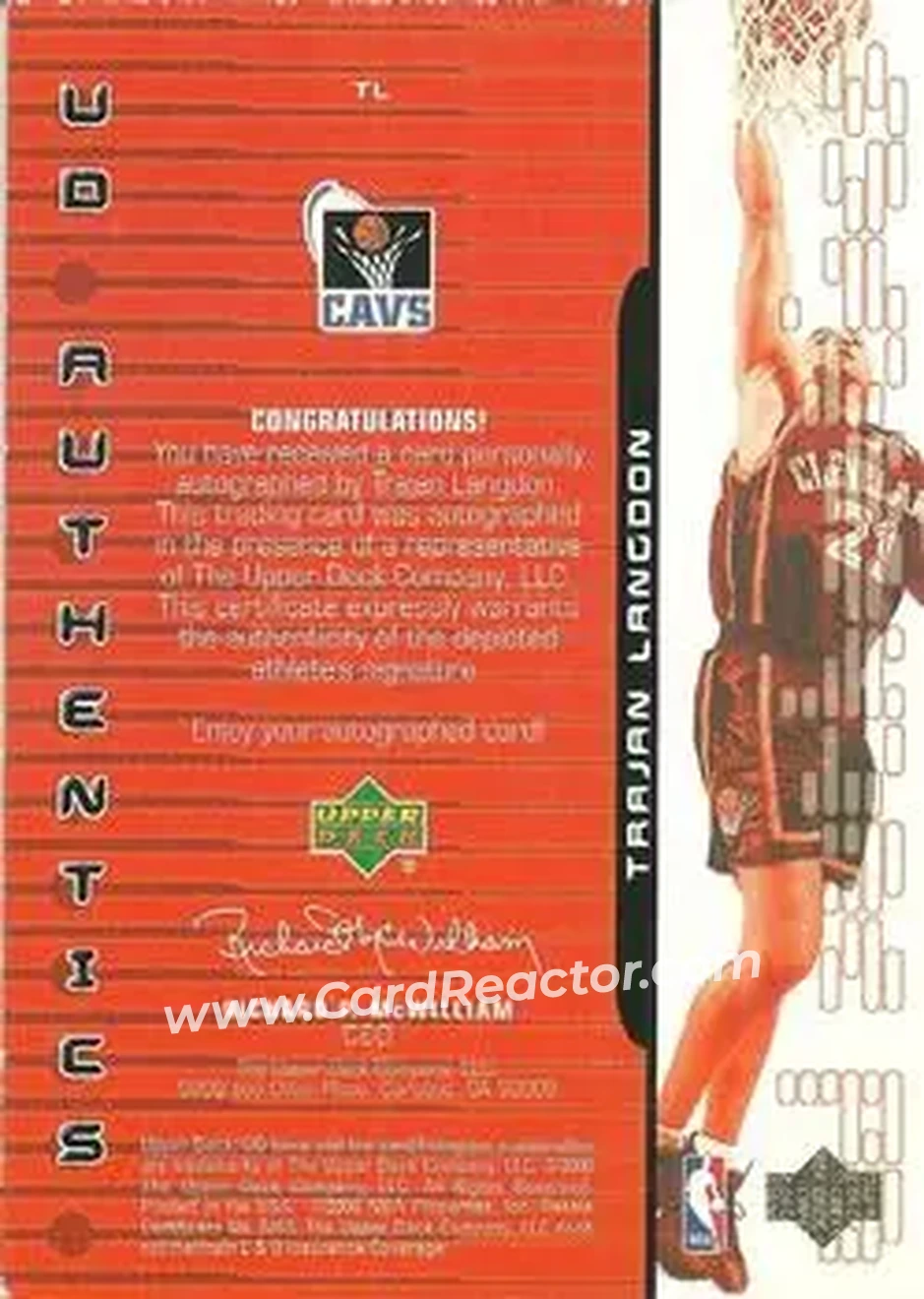 Back of Trajan Langdon
