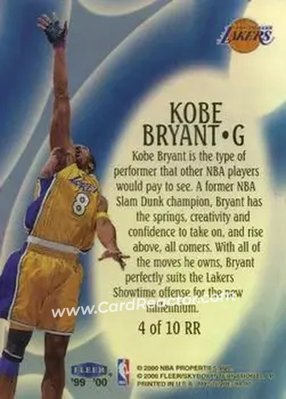Back of Kobe Bryant