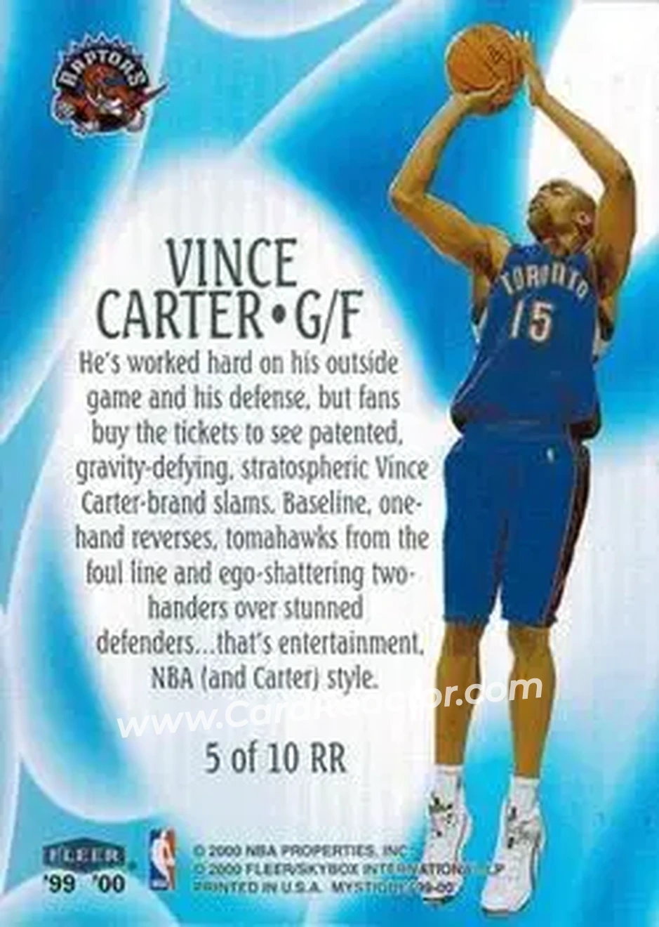 Back of Vince Carter