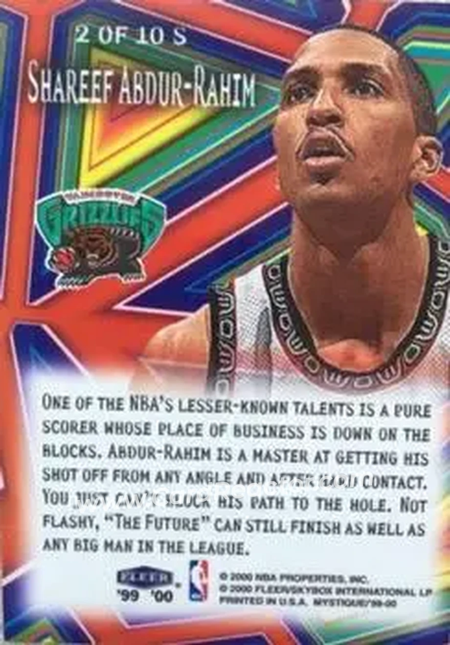 Back of Shareef Abdur-Rahim