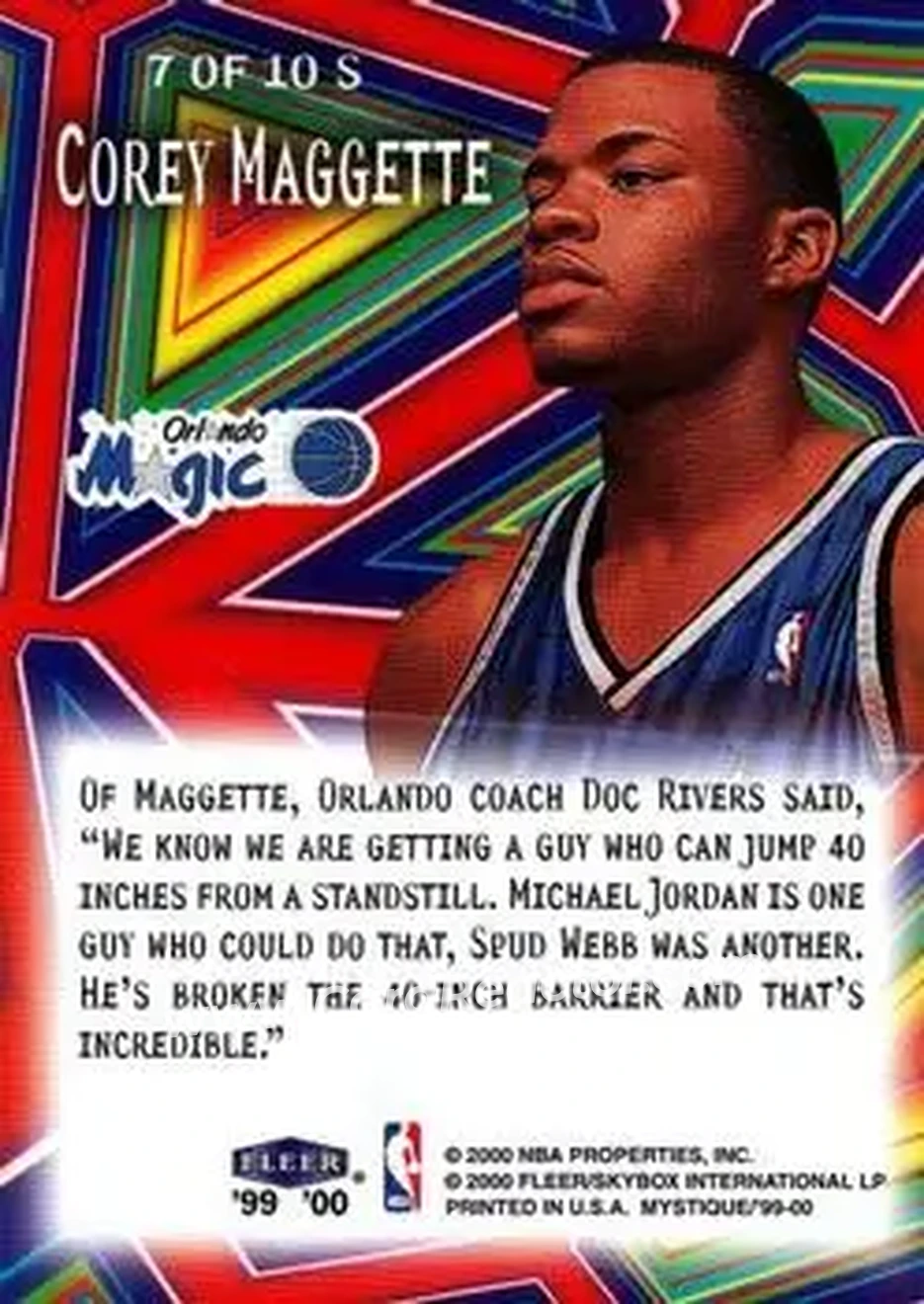 Back of Corey Maggette