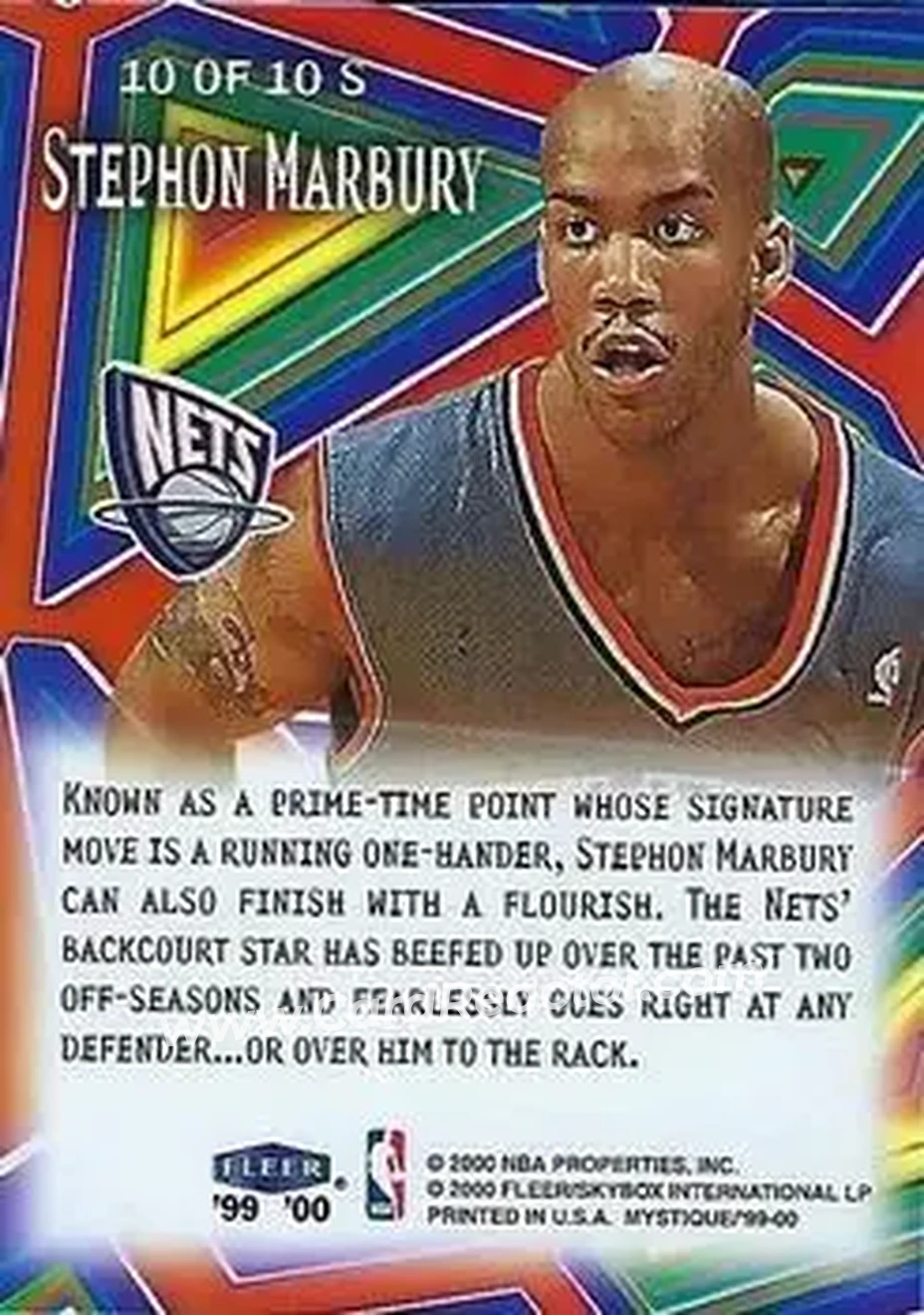 Back of Stephon Marbury