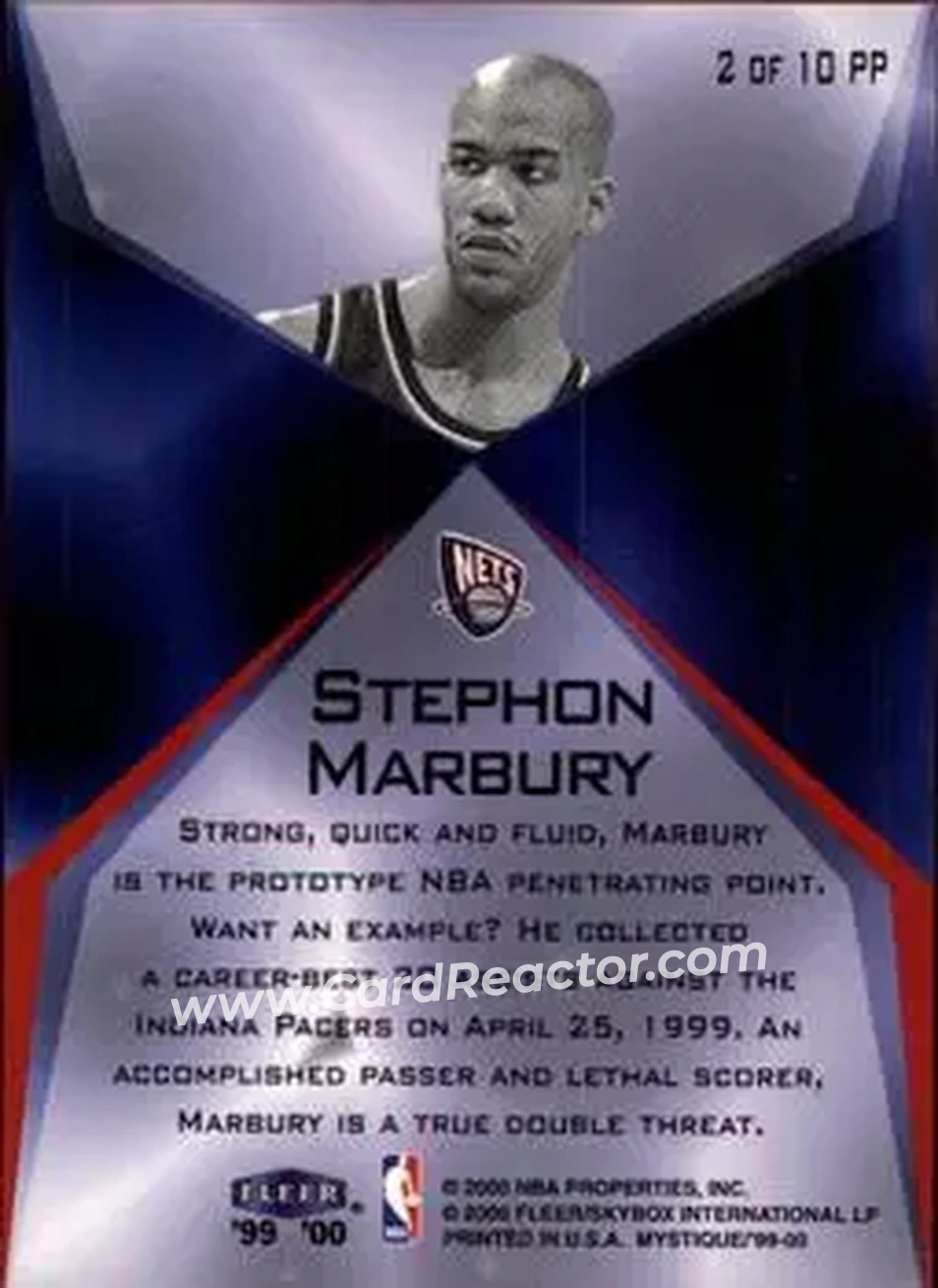 Back of Stephon Marbury