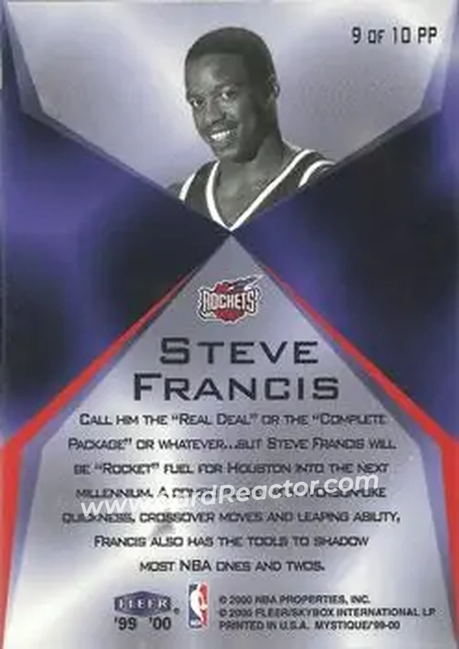 Back of Steve Francis