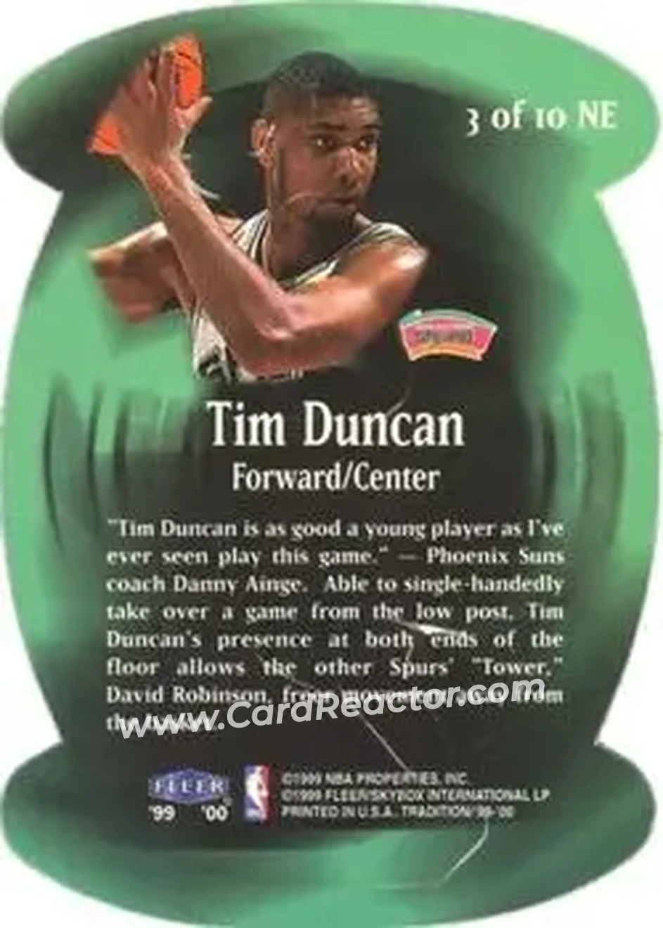 Back of Tim Duncan