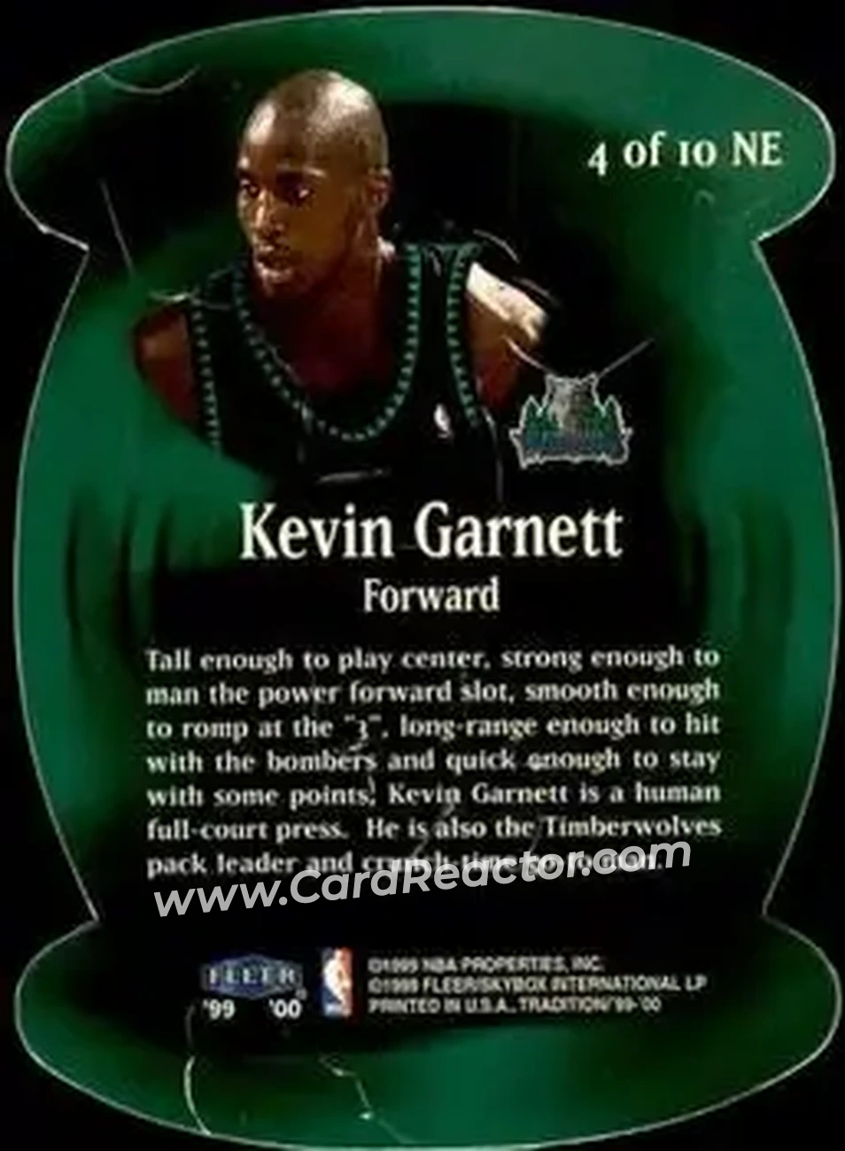 Back of Kevin Garnett