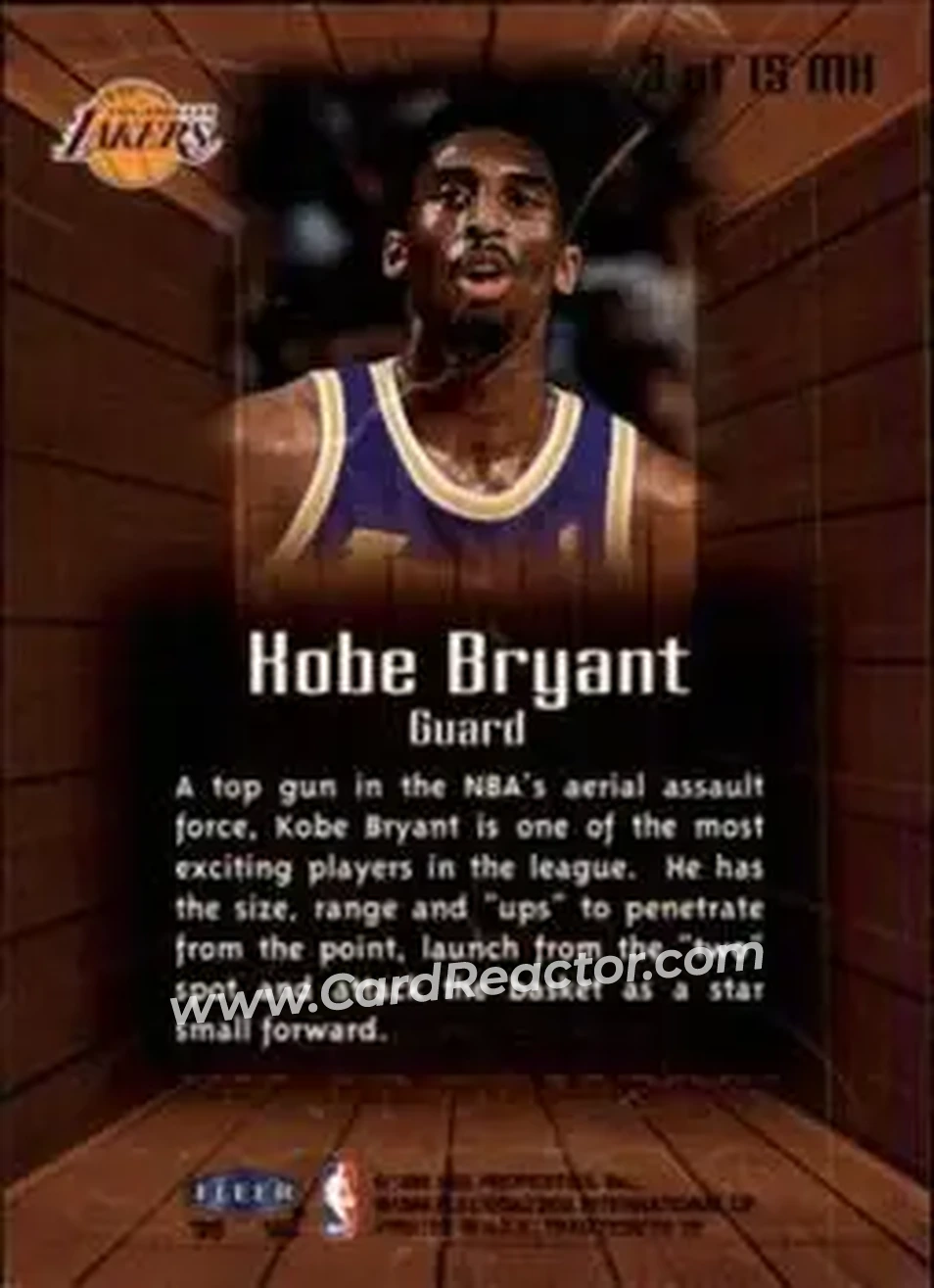 Back of Kobe Bryant