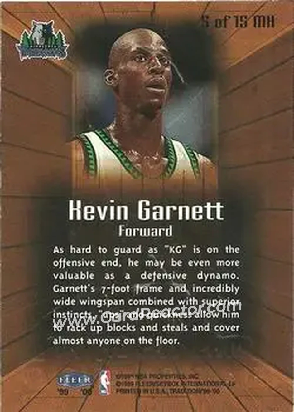 Back of Kevin Garnett