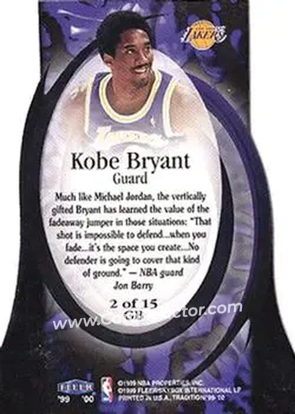Back of Kobe Bryant