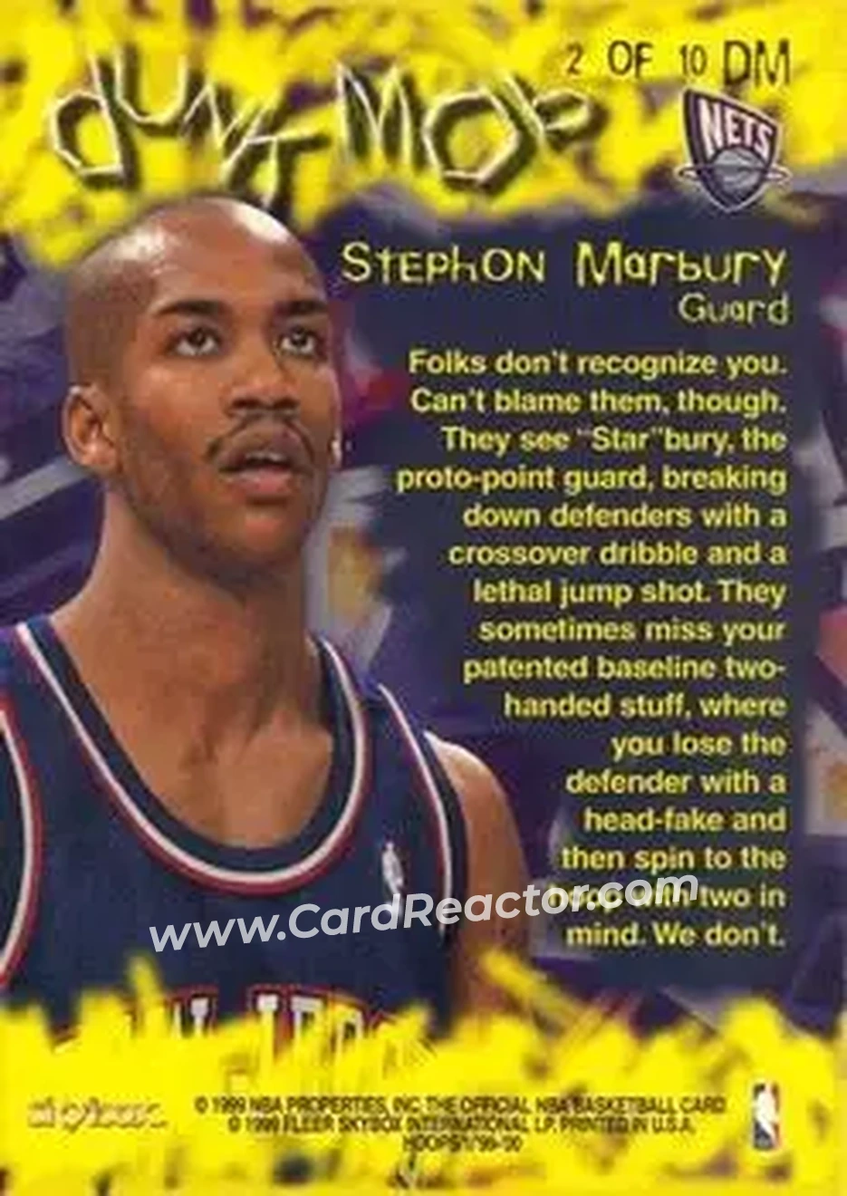 Back of Stephon Marbury