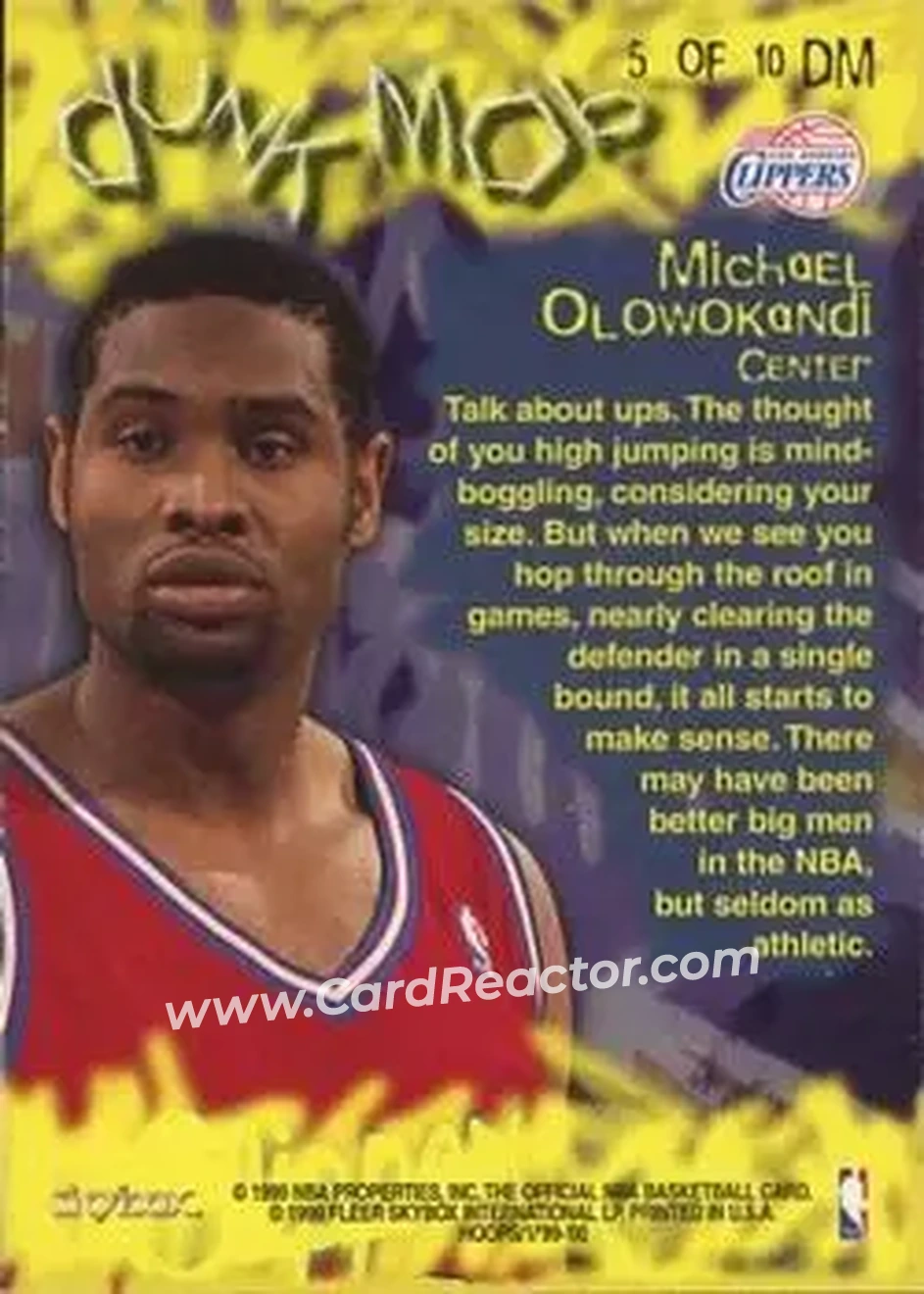 Back of Michael Olowokandi