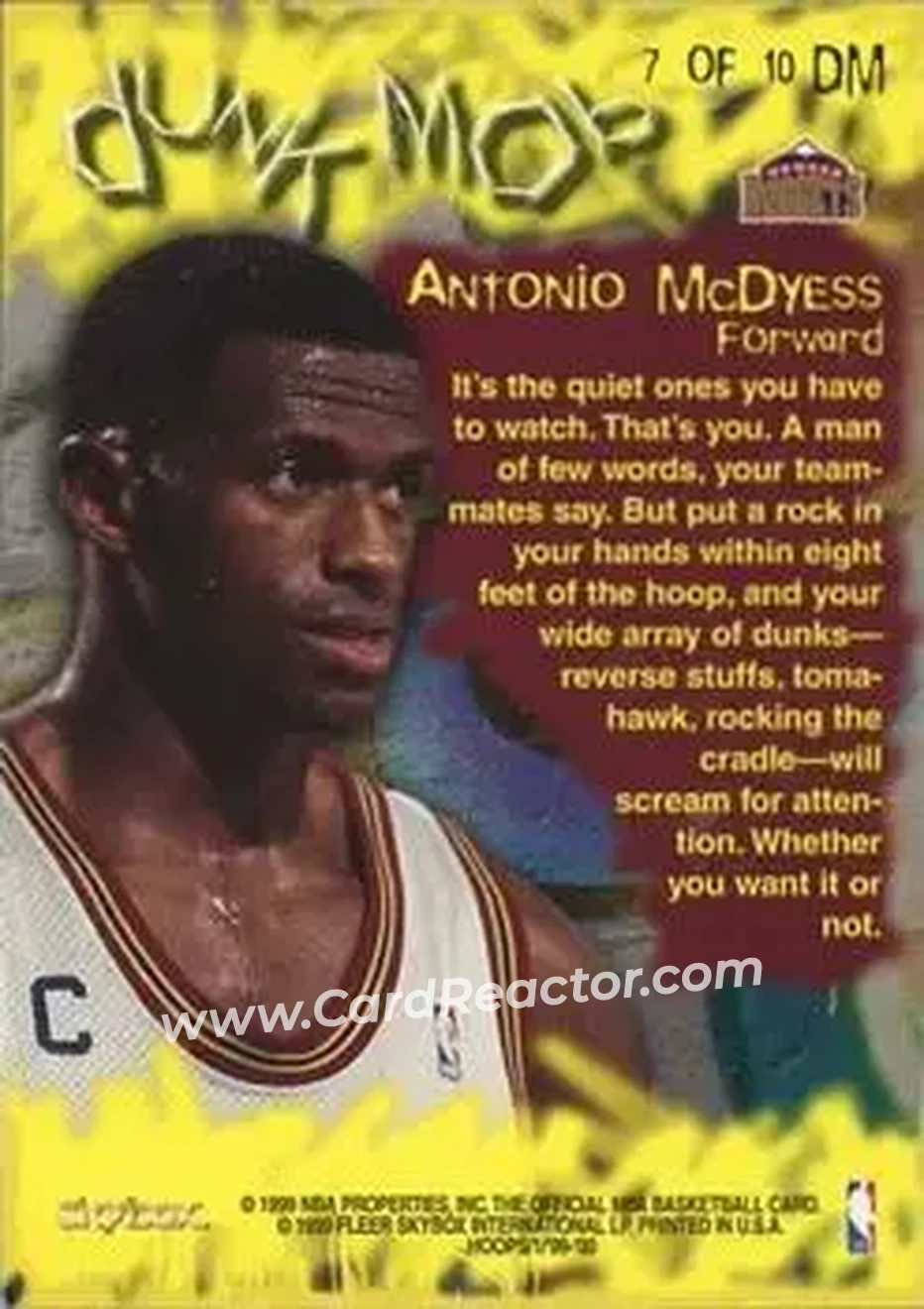 Back of Antonio McDyess
