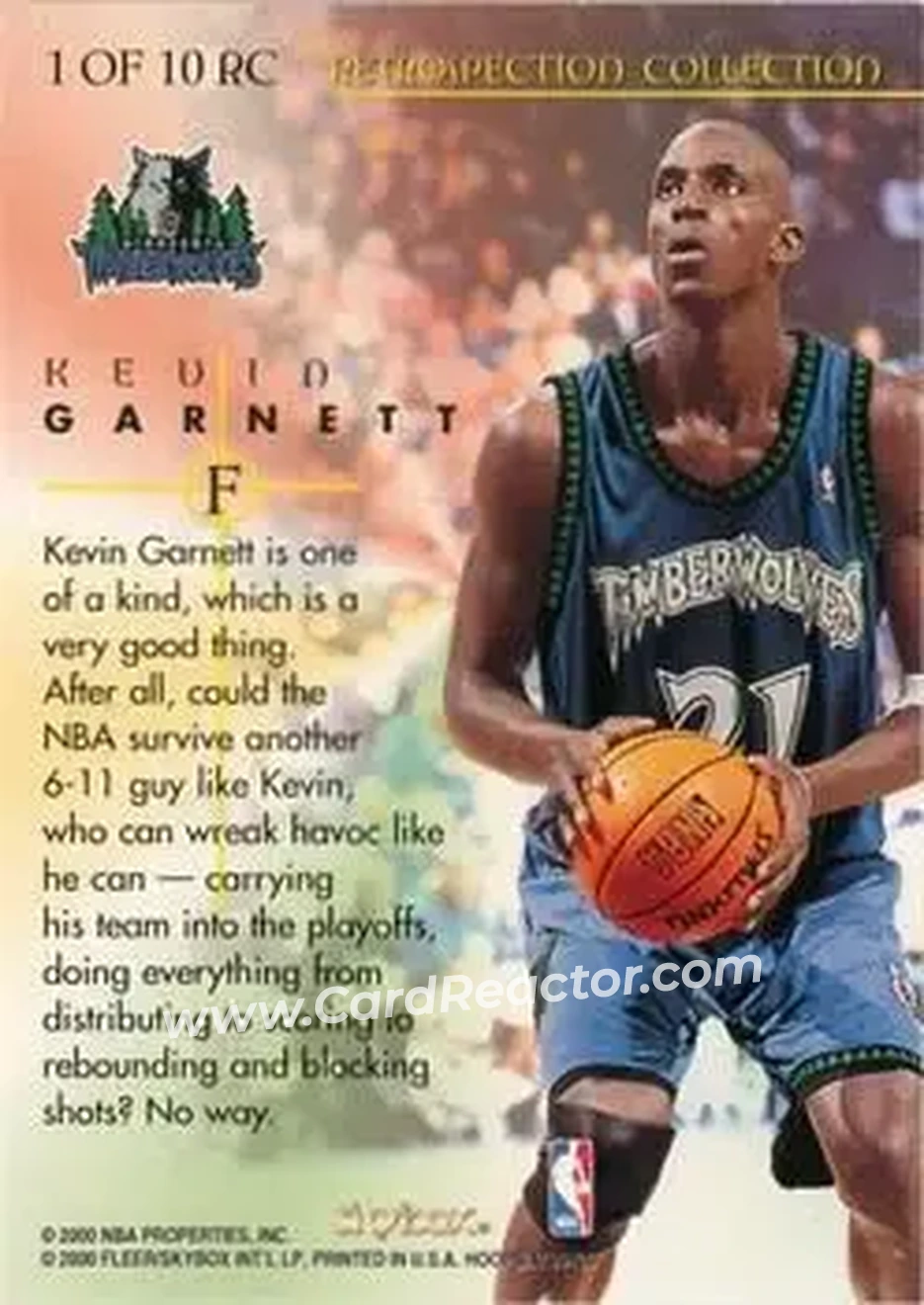 Back of Kevin Garnett