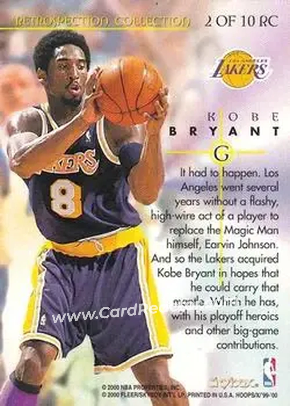 Back of Kobe Bryant